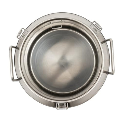 Stainless Steel Milk Can, 50 Liter Seamless Milk Jug Wine Pail Bucket 13.2 Gallon Anti-Leak Liquid Storage Container Milk Pail with Sealed Lid Heavy Duty for Milk and Wine (50L) - size: 50L