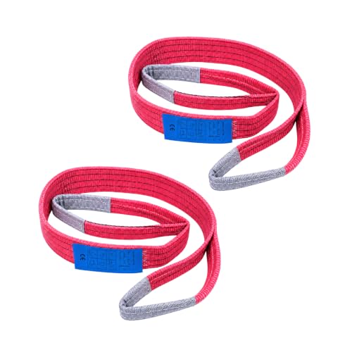 Endless Round Sling 11020lb 7.87FT 2 Packs Sling Strap Rigging Polyester Endless Lift Sling for Hoist Heavy Duty Objects Heavy Duty Poly Lifting Sling【5T-2.4M】 - size: 5T 2.4M 2Pack