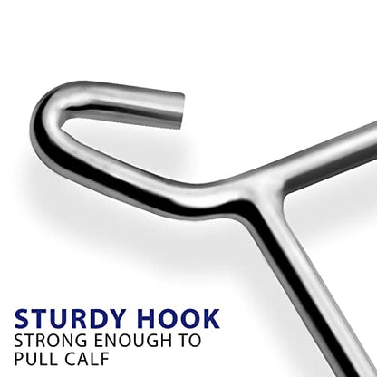 Durable OB Handle Apparatus with 2 Handle Puller Hooks and 2 Chains - Stainless Steel for Cow, Goat, and Cattle Delivery Instruments on Dairy Farms, 45 Inch - size: 45 Inch
