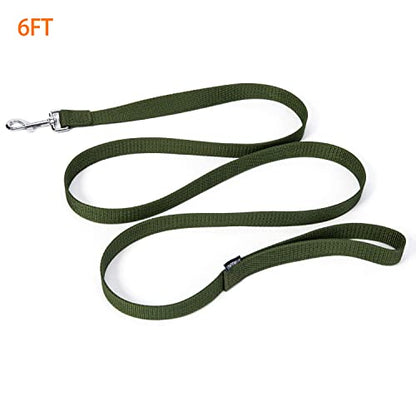 Strong Durable 6 ft Nylon Dog Training Leash, 1 Inch Wide Traction Rope, for Small and Medium Dog (Military Green, 6 Feet) - color: Military green, size: 6 Feet