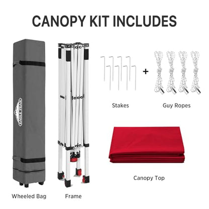 EAGLE PEAK 8x8 Pop Up Canopy Tent Easy Up Canopy Outdoor, Red - color: Red, size: 8x8