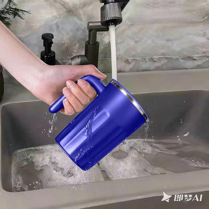 Drink Stirrer,Self Stirring Mug,Self Stirring Coffee Mug,Suitable for Coffee, Milk, Cocoa and Other Beverages Stainless Steel Vacuum Insulated Tumbler with Lid (Blue, 12 Ounces) - color: Blue