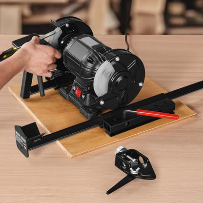VEVOR Multi-Grind Sharpening System, Vari-Grind Pro Sharpening Jig Kit for 6" & 8" Bench Grinders – with Platform, Long Support Arm & Fingernail Gouge Jig, for Chisels, Woodturning, Plane Irons