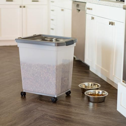 IRIS USA Dog Food Storage Container, Up to 50 lbs, Dark Gray, Made in USA - color: Dark Gray, size: 50 lbs