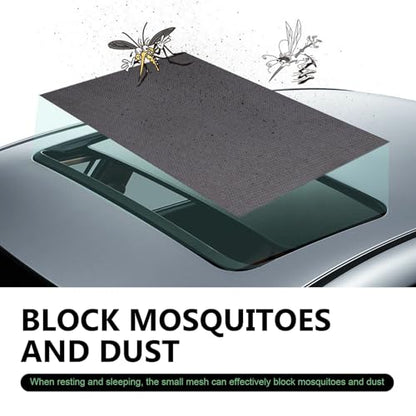 Magnetic Car Sunroof Sun Shade, Auto Sunroof Cover, Breathable Mesh Window Screen Covers for Camping, UV Protection Screen for Moonroof and Side Window, Car Camping Accessories