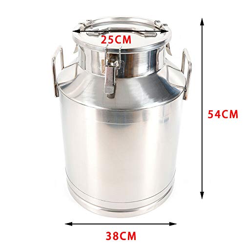 Gallon Stainless Steel Milk Can Wine Pail Bucket Milk Can Tote Jug Sealed (50L) - size: 50L