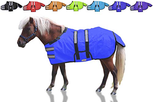 Derby Originals Mini Horse & Foal Winter Turnout Blanket – Reflective, No-Hardware Design, 600D Waterproof Outer, 150g Insulation, 170T Lining, Adjustable Fit, 1-Year Warranty - color: Royal Blue