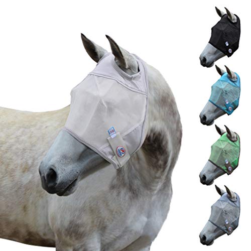Derby Originals Reflective Mesh Fly Mask with 1 Year Warranty No Ears or Nose Cover,White,Large (Full/Average),72-7107WH-L - color: White, size: Large (Full Horse)