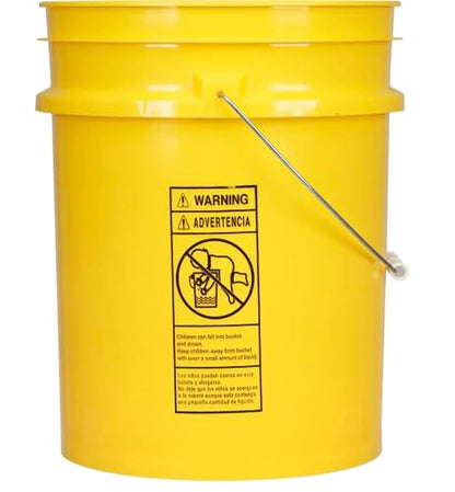 House Naturals 5 Gallon Food Grade Plastic Bucket with Air Tight Screw on Lid Made in USA Container (Yellow Bucket with Blue Lid) - color: Yellow Bucket With Blue Lid
