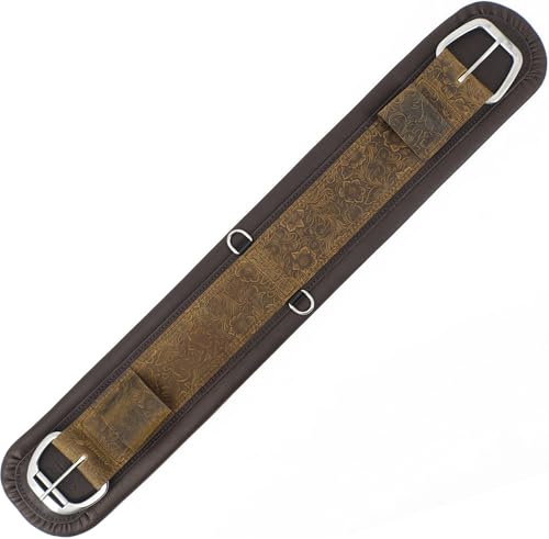 Jeereal Western Horse Cinch,Premium Full-Grain Leather Girths for Horse,Durable Equestrian Equipment - size: 28"