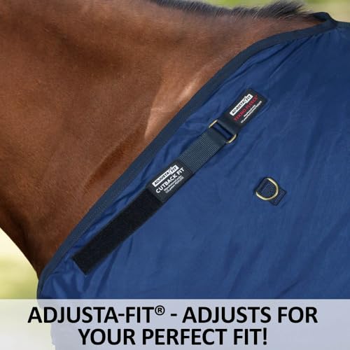 Schneiders Dura-Nylon Adjusta-Fit Cutback Surcingle Horse Stable Blanket for Winter | Breathable Comfort & Adjustable Fit | Tekno-Fleece Lightweight - size: Horse Size 78