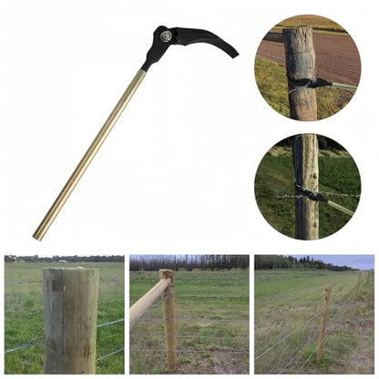 Heavy Duty Fence Wire Stretcher Barbed Wire Tensioner Portable | Single-player operation. 25.6" handle for leverage. Fits wire up to 0.23" (barbed/smooth/high-tensile). Carbon steel