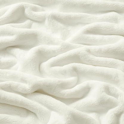 Brookstone Nap Plush Throw Blanket for Couch | Warm & Super Soft Blanket with Unmatched Heavy, Dense, and Ultra-Comfy Throw | Luxurious Drape, Cozying Up on a Sofa, Chair | Ivory - color: Ivory
