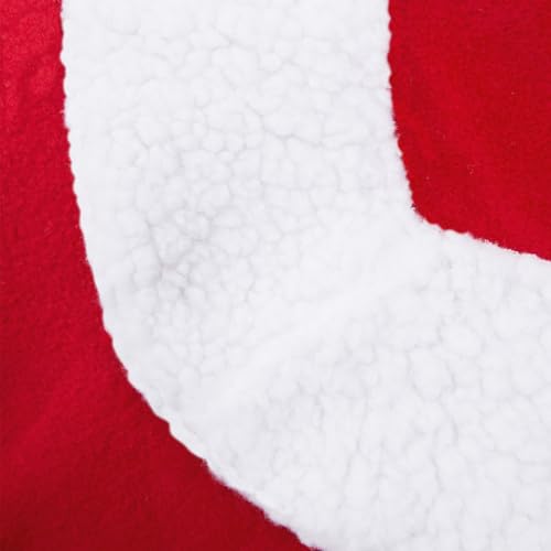 HORZE Santa Christmas Fleece Horse Cooler Blanket with Faux Fur - Red - 75 in - size: 75 in