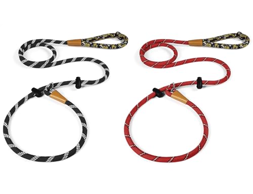 lynxking Slip Lead 6 FT x 1/2" Plus Dog Leash 6 FT x 3/8" Reflective