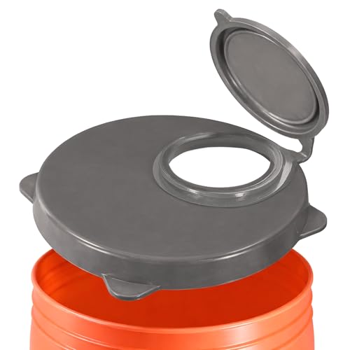 5 Gallon Bucket Lid with Pour Spout, Airtight Rubber Seal - 1 Pack - Grey - color: Gray
