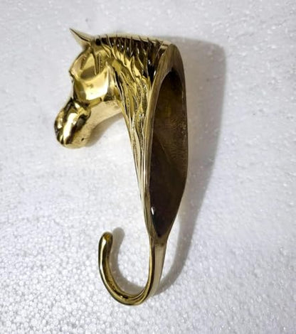 Brass Horse Head Wall Hooks – Set of 2 Sculptural Coat Hooks for Home, Office & Restaurant Decor