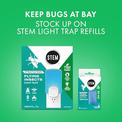 STEM Insect Light Trap Refill Cartridges, Indoor Fruit Fly Trap, Insecticide-Free Pest Control for Home, Attracts and Traps Flying Insects, Official STEM Refills - 3 Count