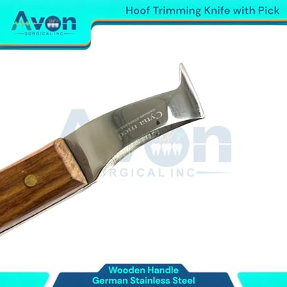 Double-Edged Hoof Trimming Loop Knife, Hoof Pick with Wooden Handle - Versatile Farrier Tool for Horse & Cow Hoof Care, Ideal for Farriers & Horse Owners
