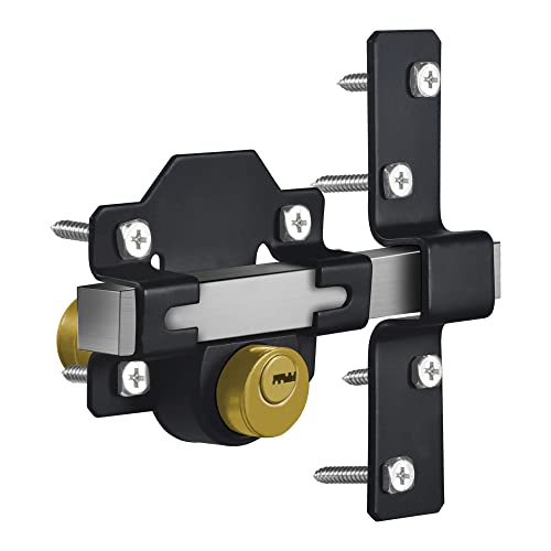 Barn Door Lock, Fence Gate Lock, Double Sided Gate Latch, Gate Lock for Wodden Garage Door, Supplied with 5 Keys, Work with 2.75" Wooden Vinyl Metal Gate, for Right & Left Door - size: 2.75 inches