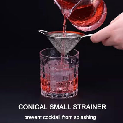 Small Fine Mesh Strainer Set, Stainless Steel Mini Sieve, Bar Strainer for Cocktail, Juice, Coffee, Tea Strainer for Loose Leaf Tea, Mini Sifter for Matcha, Flour, 2 PCS