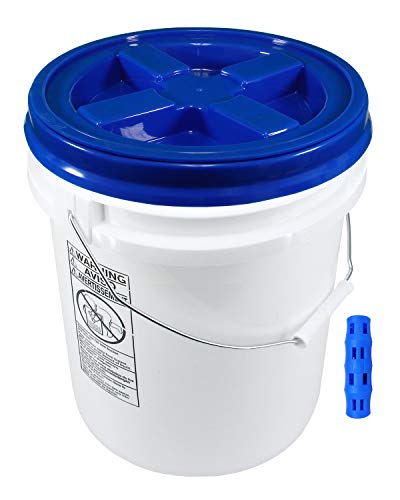 100 mil Extra Heavy Duty 20 Liter (5.28 Gallon) Bucket with Gamma Seal Lid (Blue) - color: Blue