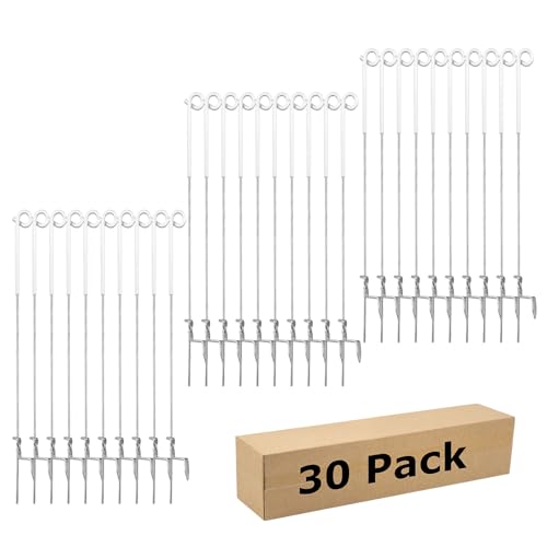 30PCS 41" Electric Fence Step-in Pigtail Posts, Single Rope Stakes - color: White