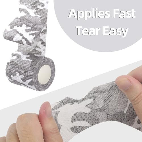 IndigoCase 6 Pack Self Adhesive Bandage Wrap 2 Inch x 5 yd Elastic Tape - color: Camo-monochrome, size: 2 Inch - 6 Pack