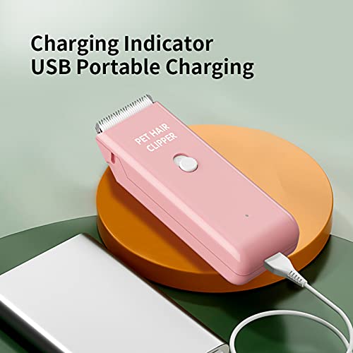 Dog Cat Home Hair Waterproof Clipper Portable Pet Shaver - color: Pink