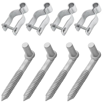 4PCS Gate Hinge Kit, Heavy Duty 1-3/8" U-Bolt Clamps, Galvanized Rustproof, Fits 5/8" Hinge Eyes, Ideal for Farm Garden Gates - size: 1-3/8" U-Bolt Clamps