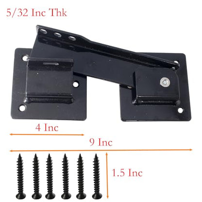 Gate Latch for Wooden Fence, 9 Inch Heavy Duty Fence Gate Latch with Padlock Hole, Outdoor Flip Gate Latch for Wood and Metal Gates, Yard, Shed, Barn