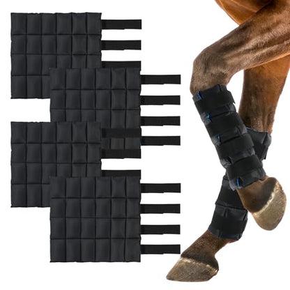 Ice Boots for Horses, Black & Blue, 4 Pack - size: 4Pack