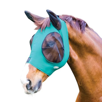 WeatherBeeta Deluxe Stretch Bug Eye Saver with Ears, Hunter/Black, Pony - color: Hunter/Black, size: Pony