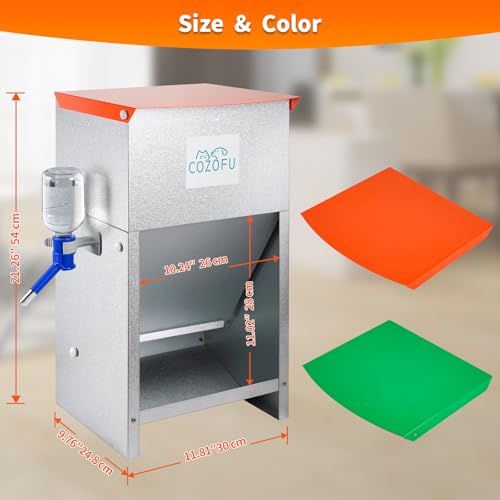 Automatic Fed Dog Feeder Bowl Galvanized Dispenser Pet Food 25lbs - color: Green(Kettle)