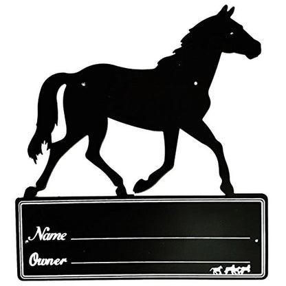 Black Heavy Duty Steel Large Horse Stall Stable Name Plate