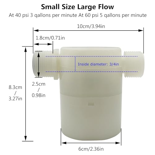 Water Float Valve, Water Level Control Water Tank Traditional Float Valve Upgrade 2 PCS(3/4", side inlet) - color: side inlet, size: 3/4" to 3/4"