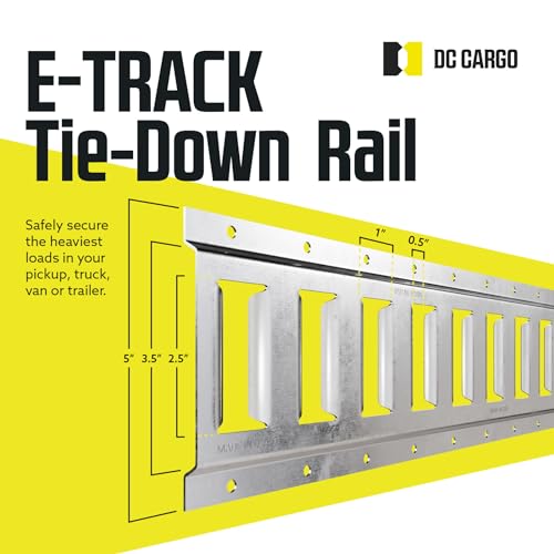 DC Cargo Mall E Track Tie Down Rail Kit 8' (3 Pack) for Garages, Vans, Trailers, Motorcycle Tie Downs, ATV Mountings - Galvanized Steel - Secure Cargo & Heavy Loads Up to 2,000 lbs - size: 3-pack