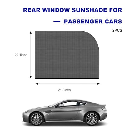 2 PCS Car Window Shades, Breathable Mesh Vehicle Rear Side Windows Sunshade Curtain for UV Protection, Universal Stretchy Heat Block Window Screen Covers for Most Cars - color: Car Rear