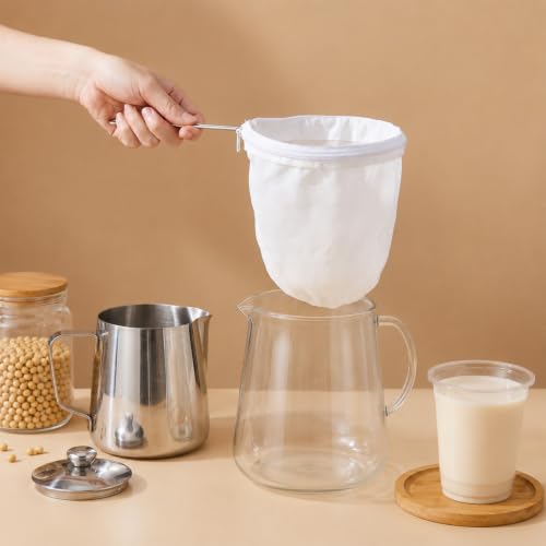 3 PCS Reusable Ultra Fine Mesh Strainer Bags with Stainless Steel Handle