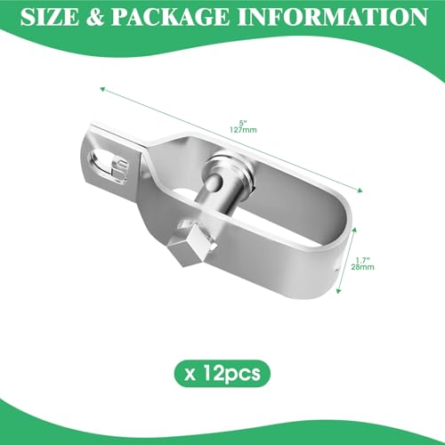 12Pcs Electric Fence Tightener, Heavy Duty Silver Galvanised Inline Wire Ratchet Tensioner for Tensioning Cable Farm, Fence, Home (120mm/4.7”) - size: 120mm/4.7”