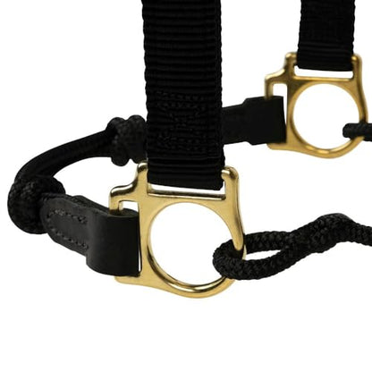 Nylon, Leather & Rope Combination Horse Halter by Weaver Equine - size: Weanling