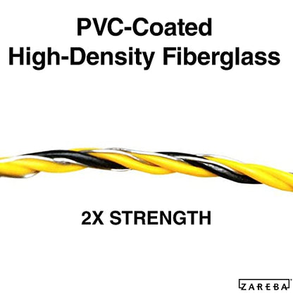 Zareba Heavy-Duty Sure Shock Aluminum Polywire - PVC-Coated Fiberglass and UV-Stabilized Electric Fence Line - 1,320 Foot Spool - Equine Fencing, Temporary Electric Fence - HDW1320YA-Z