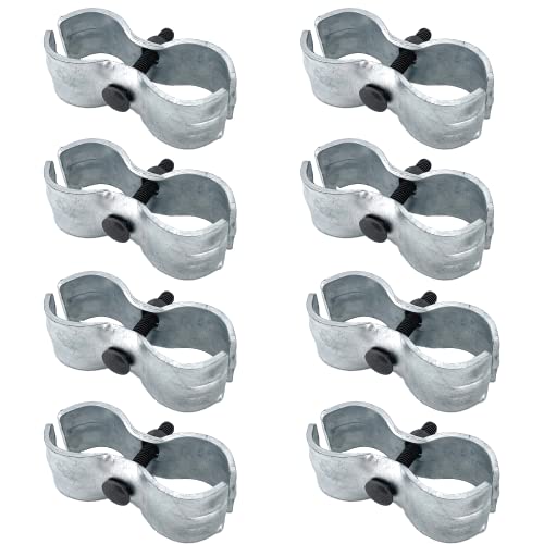 HITTITE 8 Set Chain Link Fence Panel Clamps for Round Pipe Panel Frame Size is 1-5/8"/42mm Diameter, Saddle Clamps for Dog Kennels & Chain Link Fence. - size: 1-5/8"
