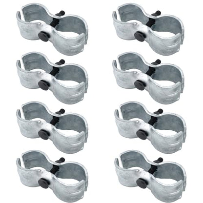 HITTITE 8 Set Chain Link Fence Panel Clamps for Round Pipe Panel Frame Size is 1-5/8"/42mm Diameter, Saddle Clamps for Dog Kennels & Chain Link Fence. - size: 1-5/8"