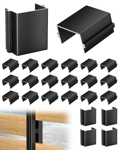 24 Pack Aluminum Fence Post Spacer, Fence Gap Tool Matte Black Aluminium Spacer, Heavy-Duty Fence Alignment Tool for Easy Privacy Fence Installation - color: Fence Post Spacer-24pcs