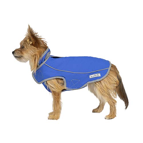 Jacket for All Dogs, Fleece-Lined, Waterproof Doggie Vest, Reflective Pet Parka (2200) (XX-Small, Blue) - color: Blue, size: XX-Small