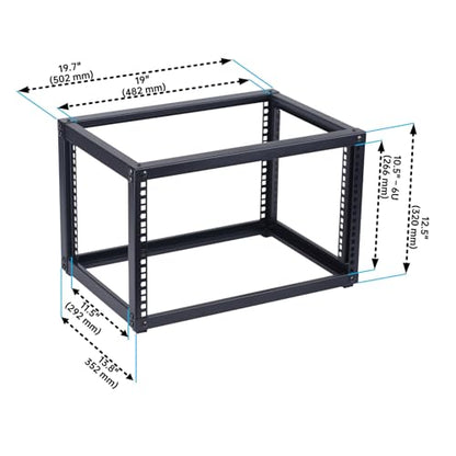6U Open Frame Network Rack, Small Server Rack Shelf