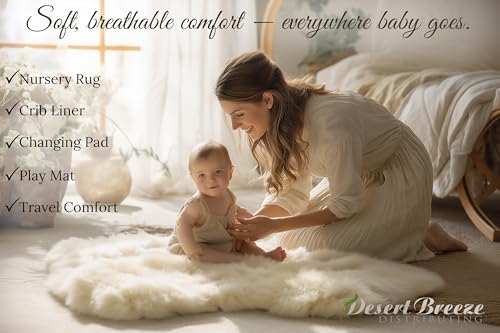 New Zealand Lambskin Baby Rug, Unshorn Sheepskin, Large 2x3 ft, Oeko-Tex - size: 2' x 2'11" (Natural Shape)