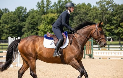 CHALLENGER Horse English Quilted Saddle Half Pad Correction Wither Relief Faux Fur Ombre 72148