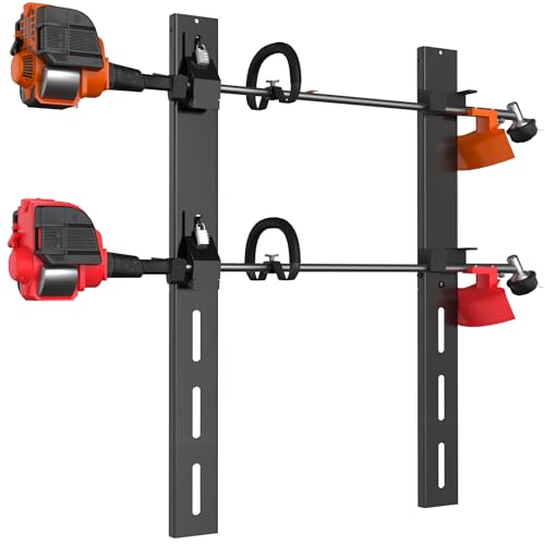 Weed Eater Rack for Trailer, 2 Place Heavy Duty Rust-Proof Weedeater Racks, Trimmer Rack for Open Trailer Truck with Combination Locks - color: 2 Place